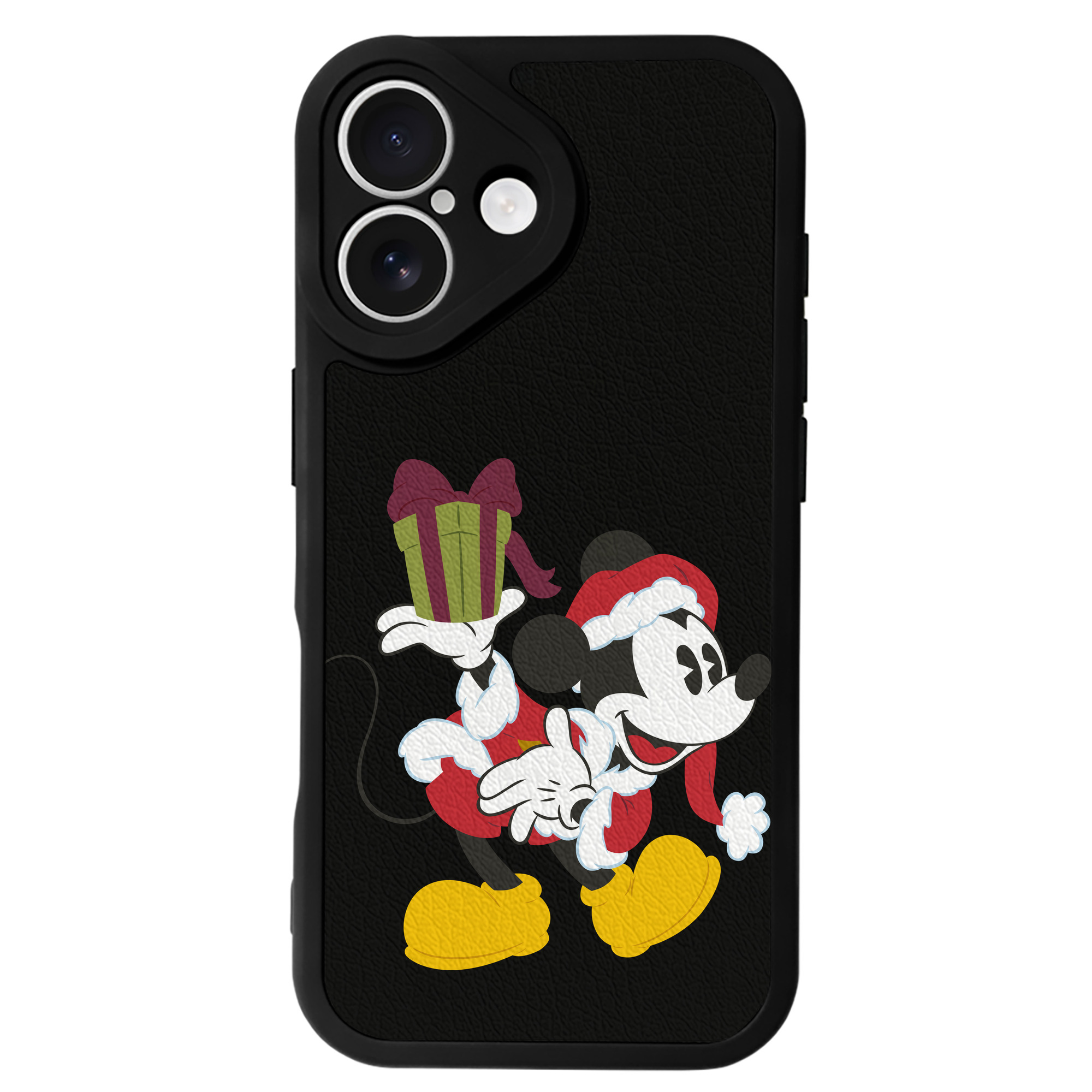 （画像用） ミッキーマウス Mickey Mouse 【iPhone 16シリーズ対応】シリコンスマホケース（レザー調） 材質：シリコン